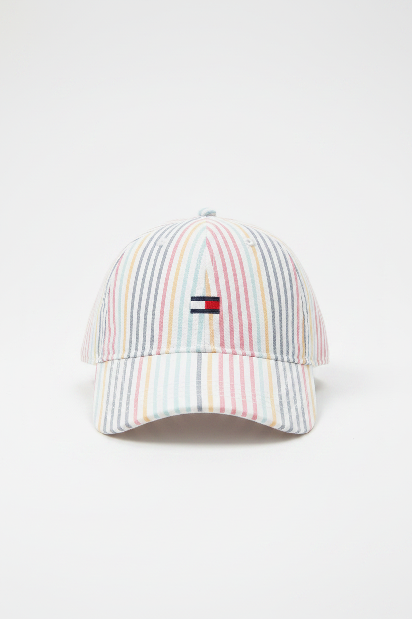 Tommy Hilfiger Striped Seersucker Adjustable Cap