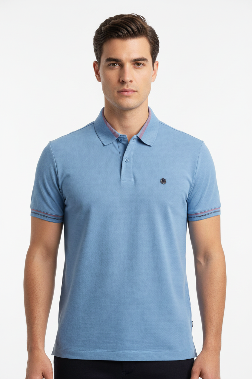 BOSS Regular-Fit Polo Shirt with Metallic Badge Logo