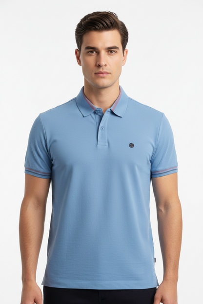 BOSS Regular-Fit Polo Shirt with Metallic Badge Logo