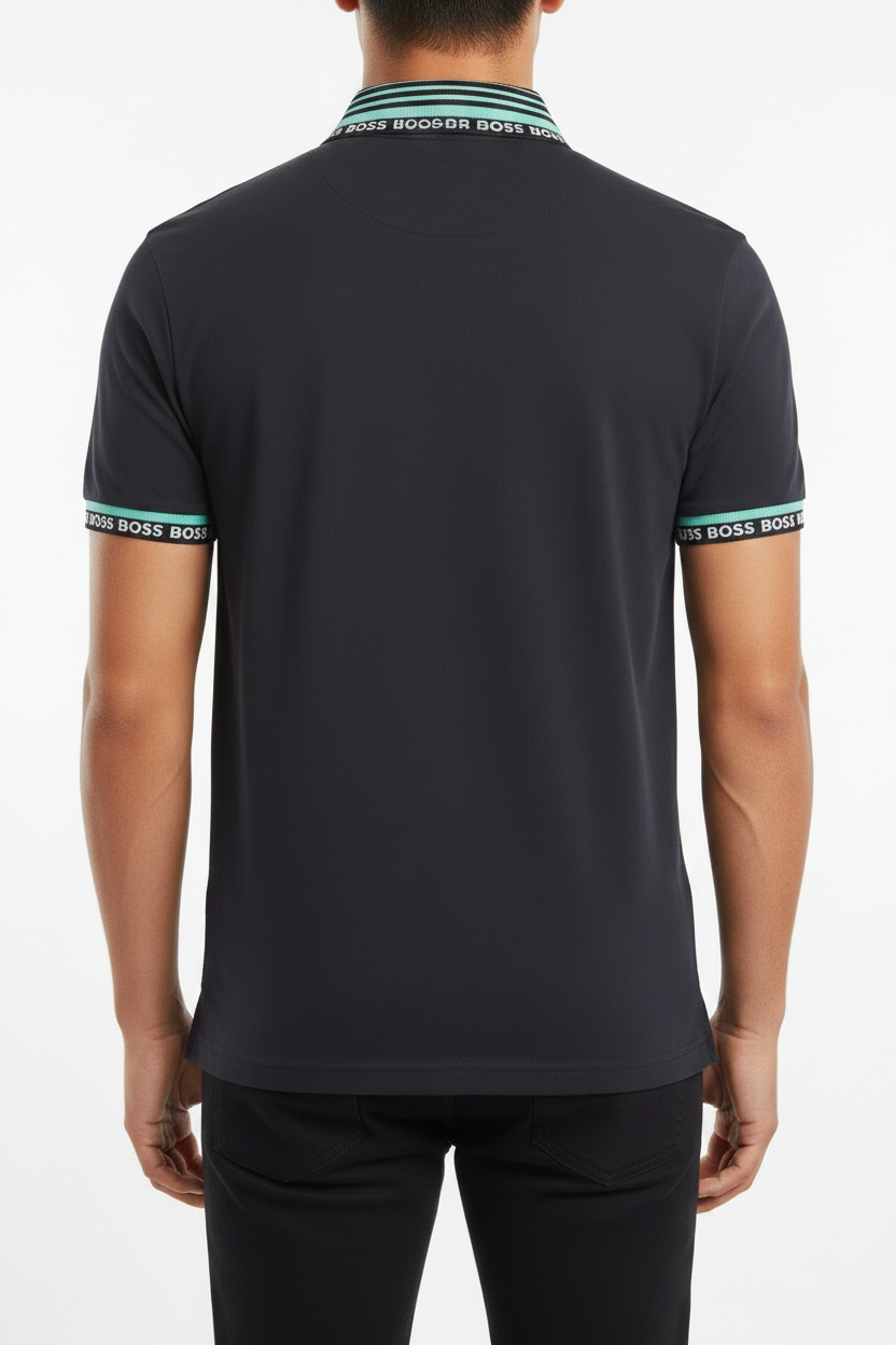 BOSS Regular-Fit Stretch Polo Shirt with Logo Cuffs