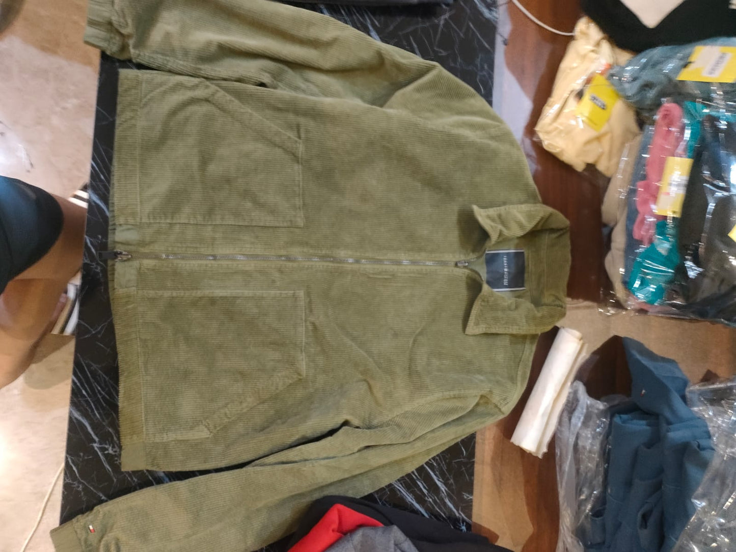 Tommy Hilfiger Full Zip Corduroy Jacket with Front Pockets