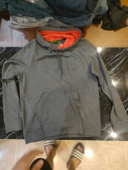 Boss Contrast Inner Hood Pullover Hoodie with Kangaroo Pocket