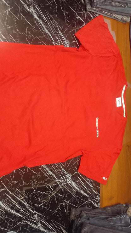 Tommy Jeans Minimalist Script Logo T-Shirt - Red