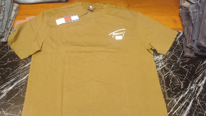 Tommy Jeans Signature Script Back Print T-Shirt - Olive / Khaki Green