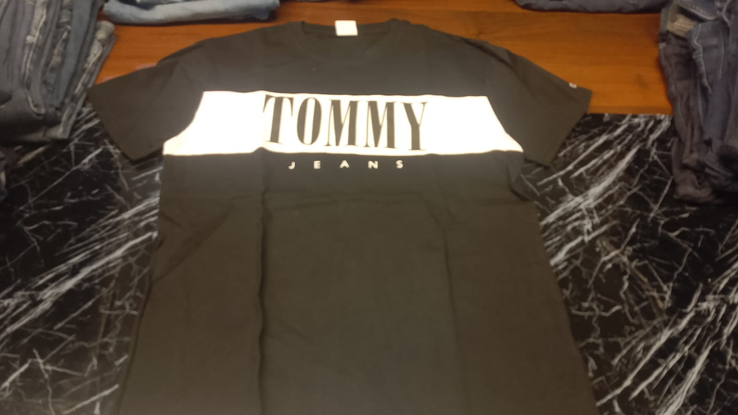 Tommy Jeans Block Color Panel Logo T-Shirt - Black