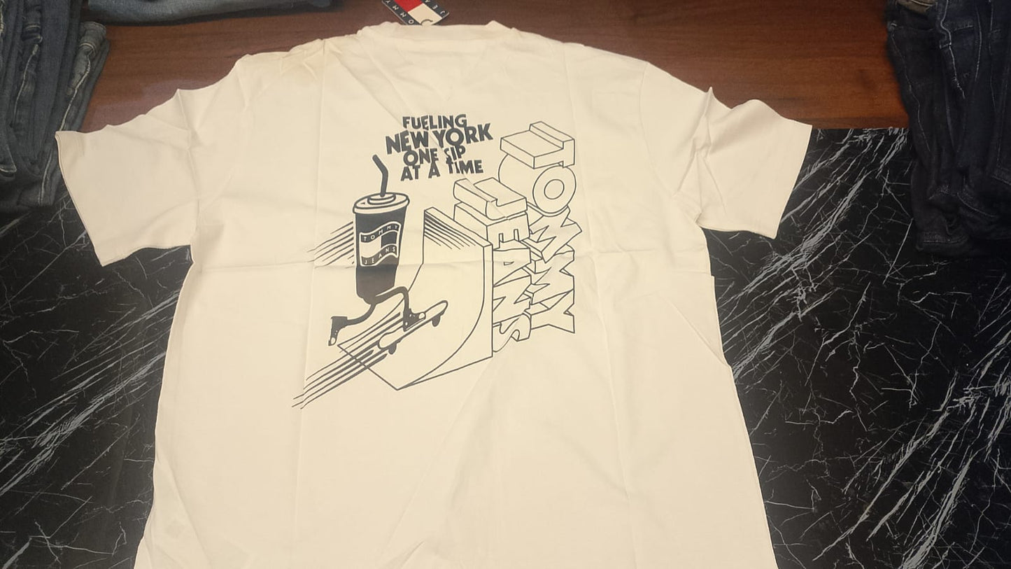 Tommy Jeans Skate Soda Graphic T-Shirt - Cream / Off-White