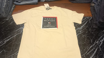 Tommy Hilfiger Box Logo Graphic T-Shirt - Cream / Beige