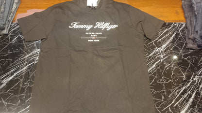 Tommy Hilfiger Script Established Logo T-Shirt - Black