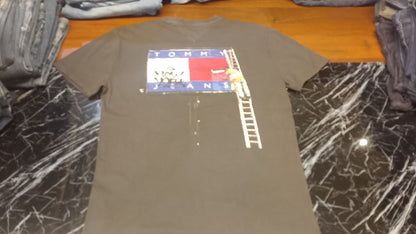 Tommy Jeans Back Flag Ladder Graphic T-Shirt - Dark Olive