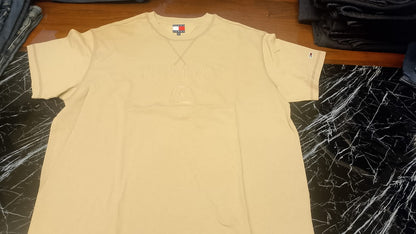 Tommy Jeans Embossed Crest Logo T-Shirt - Beige / Sand