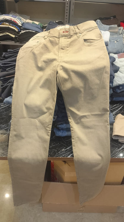 Bugatti Men's Beige Stretch Cotton Five-Pocket Chino Trousers
