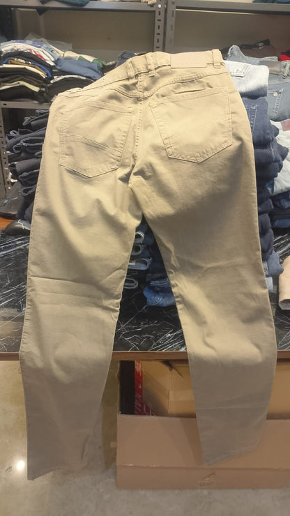 Bugatti Men's Beige Stretch Cotton Five-Pocket Chino Trousers