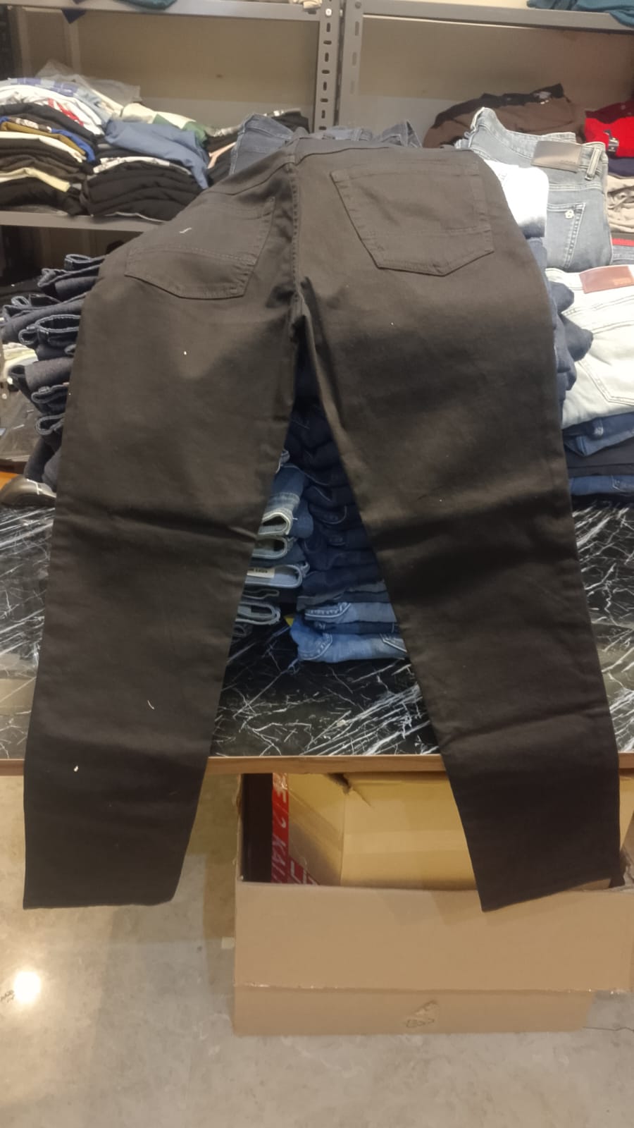 Bugatti Men's Black Stretch Cotton Five-Pocket Trousers
