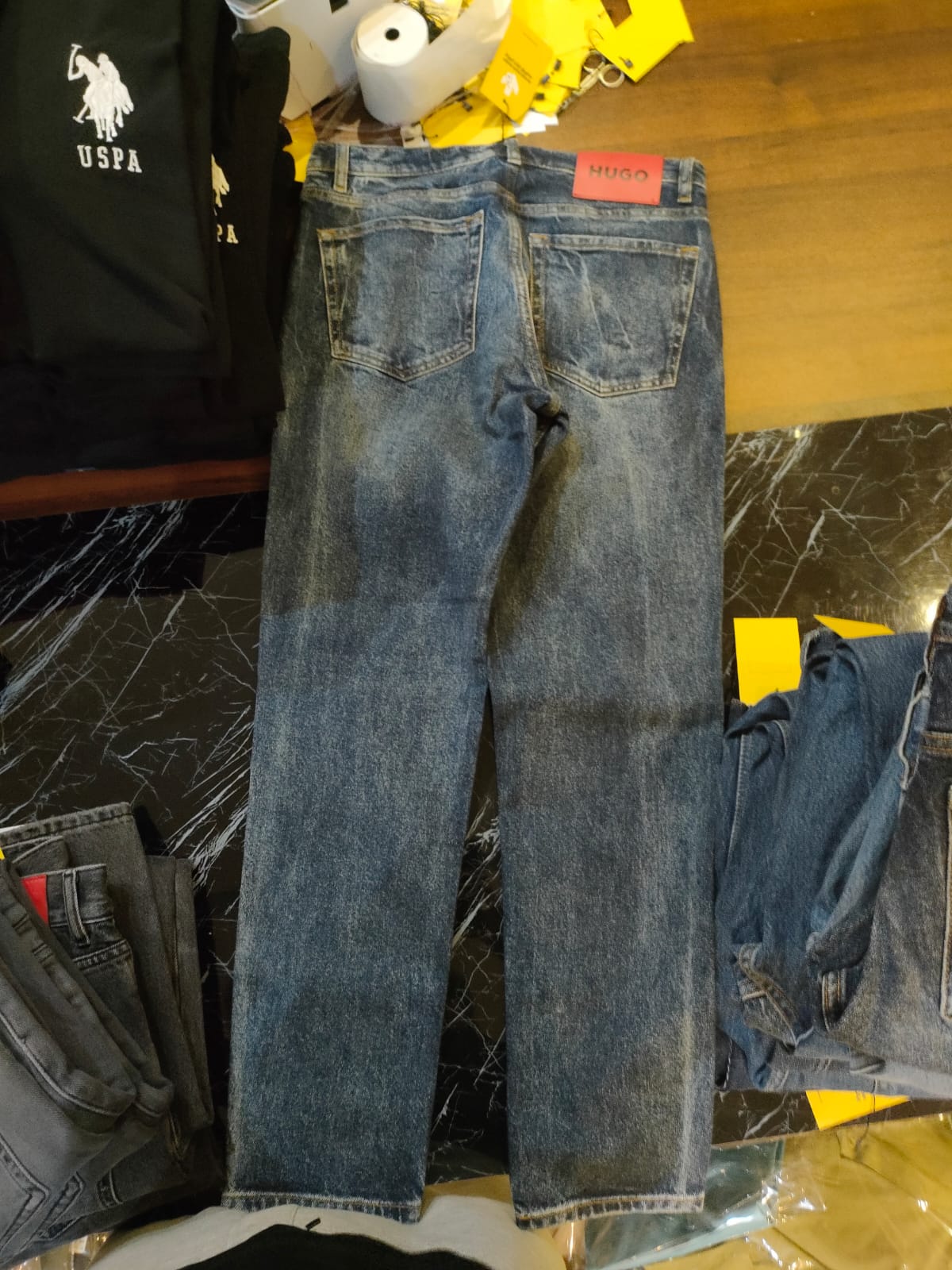 HUGO Men's Slim Fit Distressed Denim Jeans