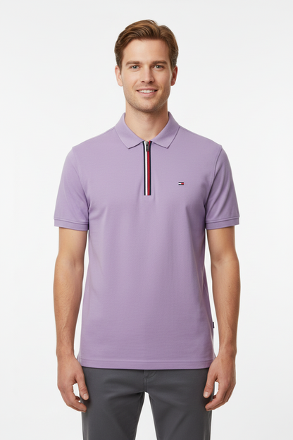 Tommy Hilfiger Signature Striped Zipper Polo Shirt