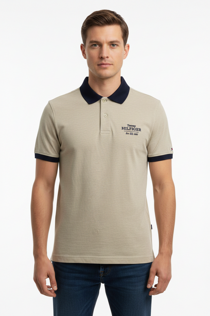 Tommy Hilfiger Est. 1985 Logo Chest Contrast Collar Polo Shirt