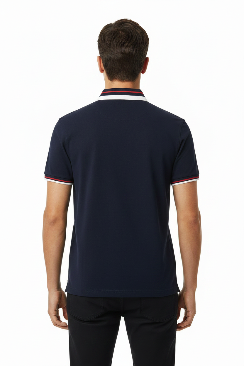 Tommy Hilfiger Contrast Tipped Zipper Polo Shirt