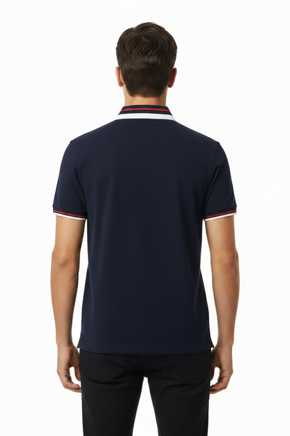 Tommy Hilfiger Contrast Tipped Zipper Polo Shirt