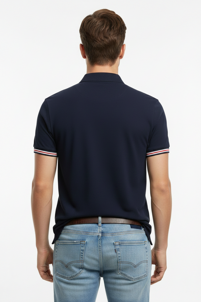 Tommy Hilfiger Zip Placket Tipped Cuff Polo Shirt