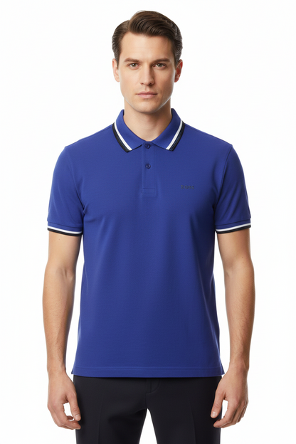 BOSS Men's Slim-Fit Pique Polo Shirt with Tipped Collar