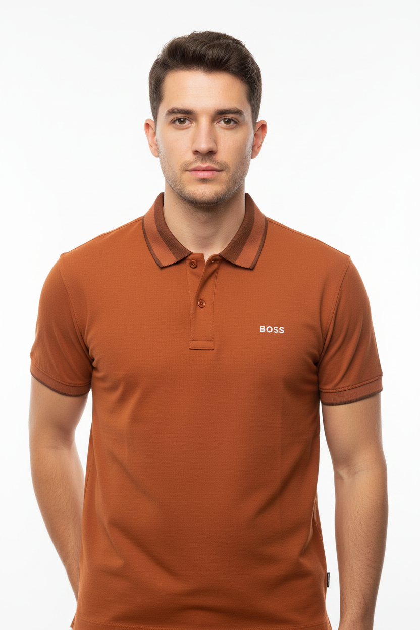 BOSS Men's Slim-Fit Stretch Pique Polo Shirt with Embroidered Logo