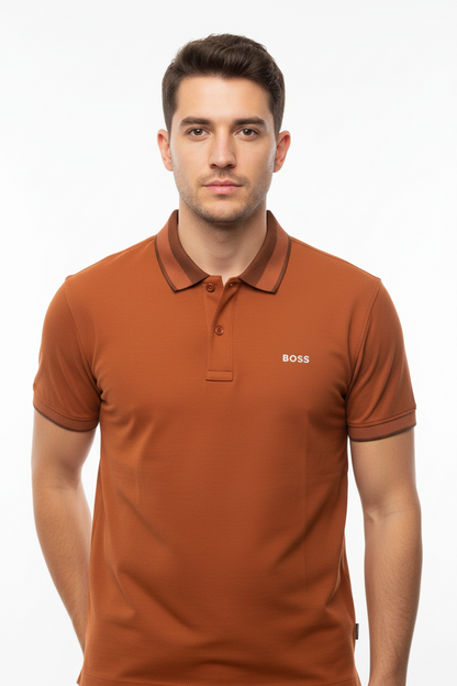 BOSS Men's Slim-Fit Stretch Pique Polo Shirt with Embroidered Logo