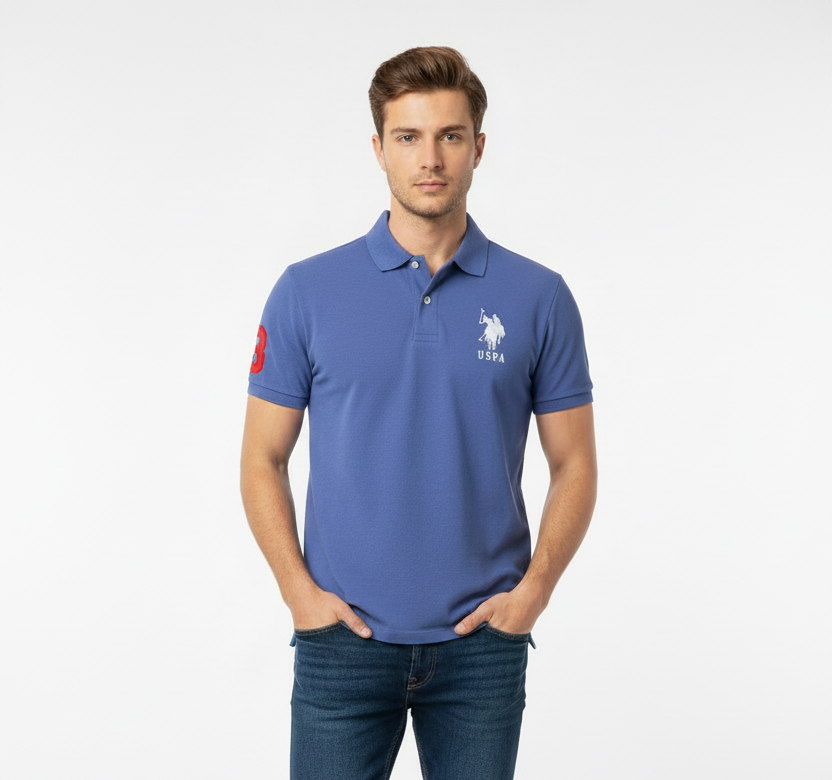 U.S. Polo Assn. Men's Big Logo Placket Polo Shirt