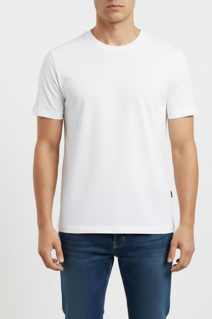 HUGO Men's Ultra-Minimalist Plain Premium Cotton T-Shirt
