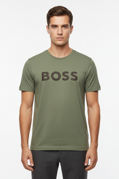 BOSS Men's Classic Bold Contrast Logo Luxury T-Shirt
