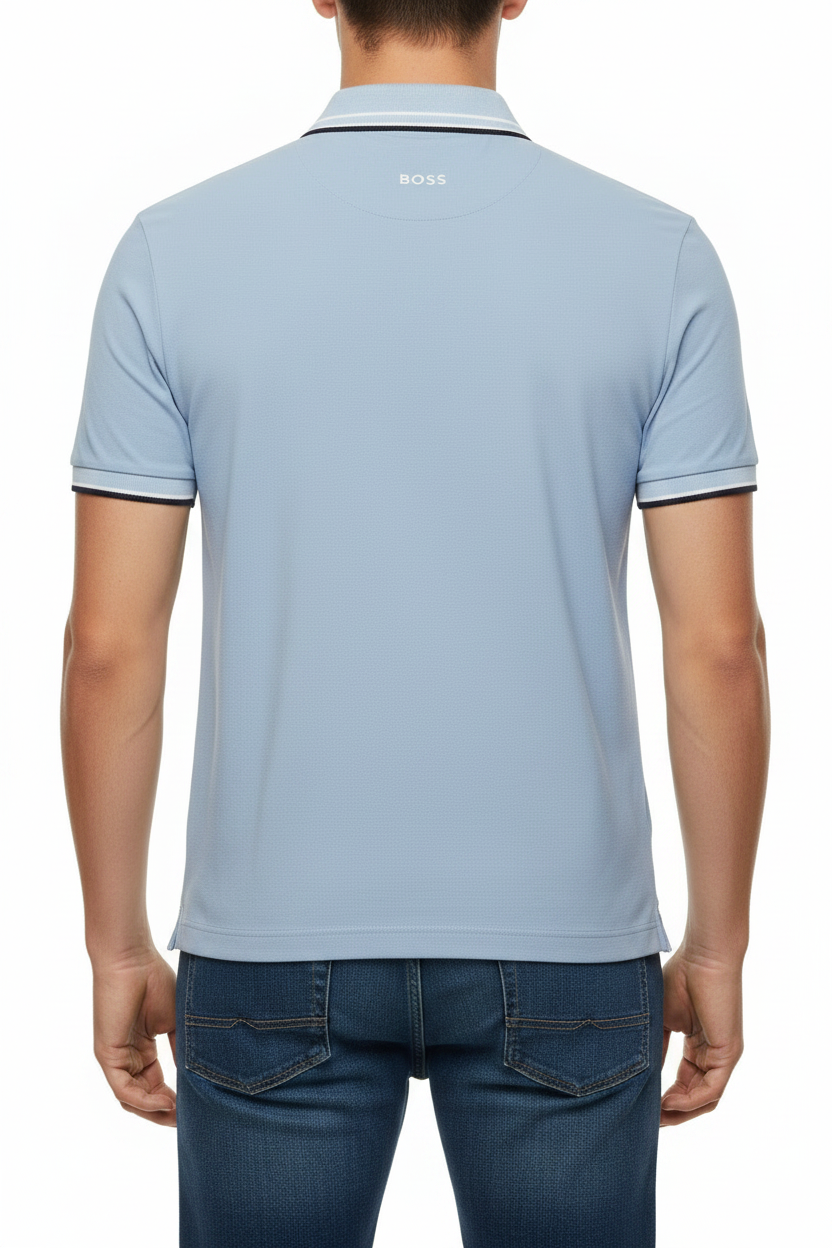 BOSS Men's Regular-Fit Pique Polo Shirt with Tipped Collar and Logo Detail