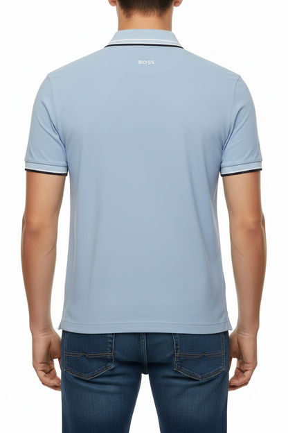 BOSS Men's Regular-Fit Pique Polo Shirt with Tipped Collar and Logo Detail