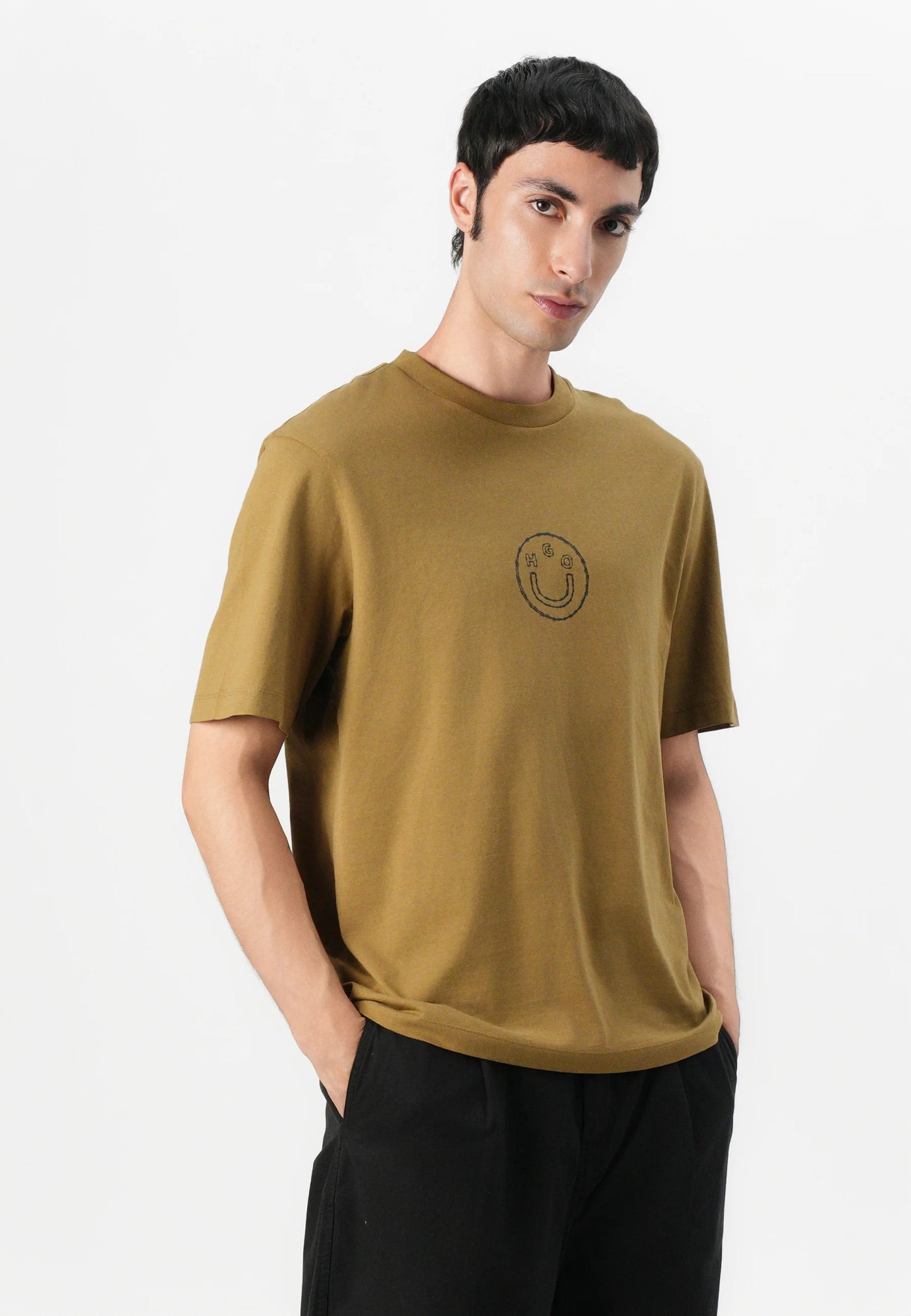 BOSS Men's Royal Blue Vertical Fade-Effect Stripe Luxury T-Shirt