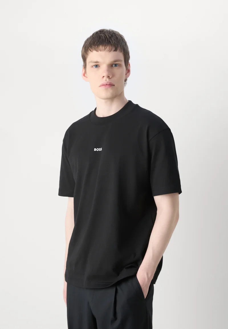 BOSS Men's 3D Layered Block Graphic Logo Luxury T-Shirt - Black