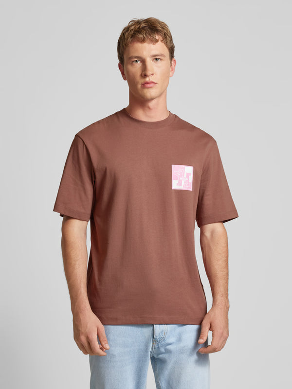 BOSS Men's White Contrast Logo Shoulder Tape Luxury T-Shirt