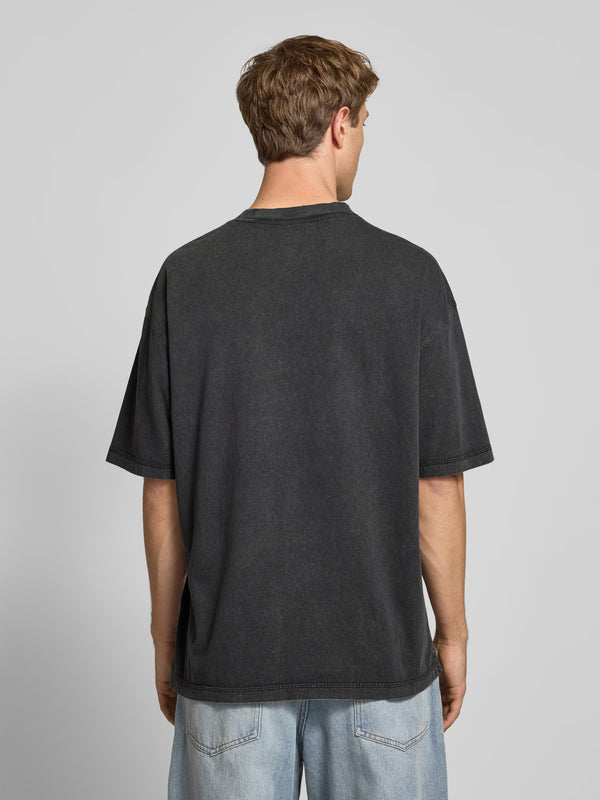 BOSS Men's Olive Green Vertical Fade-Effect Stripe Luxury T-Shirt