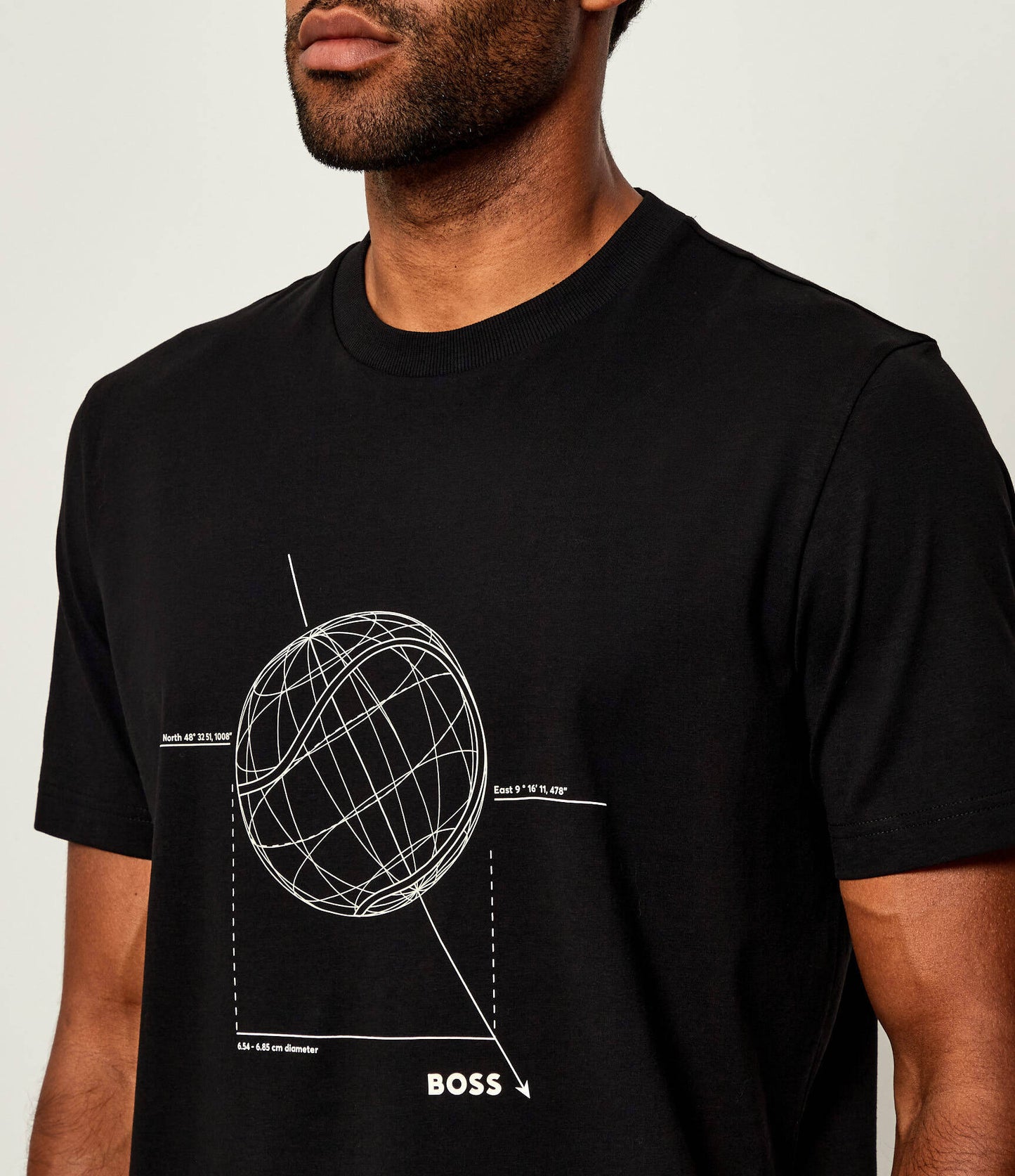 BOSS Men's Monogram Grid Block Logo Luxury T-Shirt