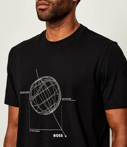 BOSS Men's Monogram Grid Block Logo Luxury T-Shirt