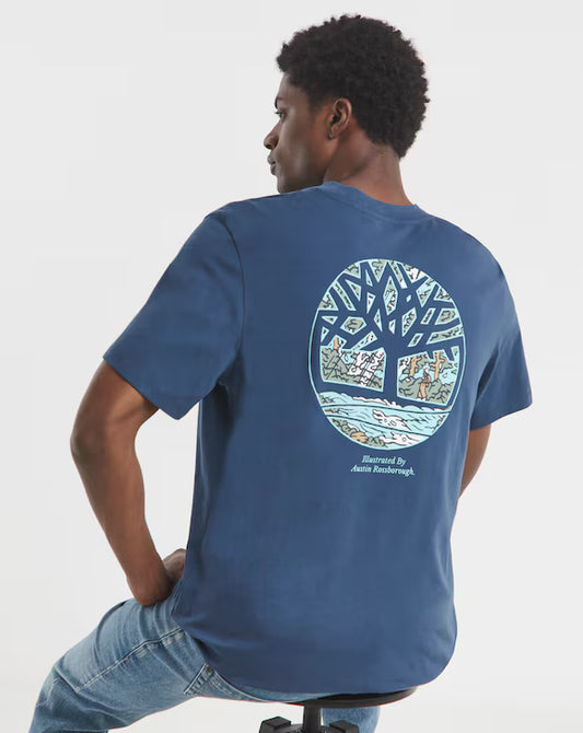 Timberland Men's Boots With Roots Artist Series Graphic T-Shirt - Dark Navy