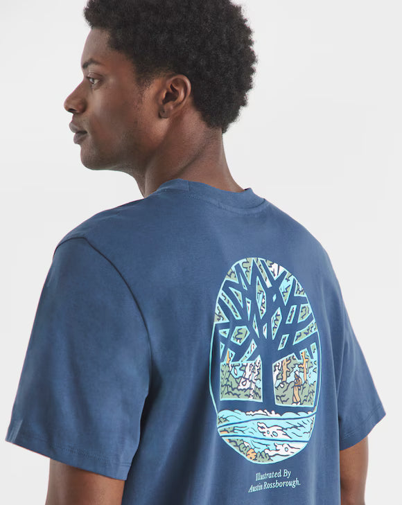 Timberland Men's Boots With Roots Artist Series Graphic T-Shirt - Dark Navy