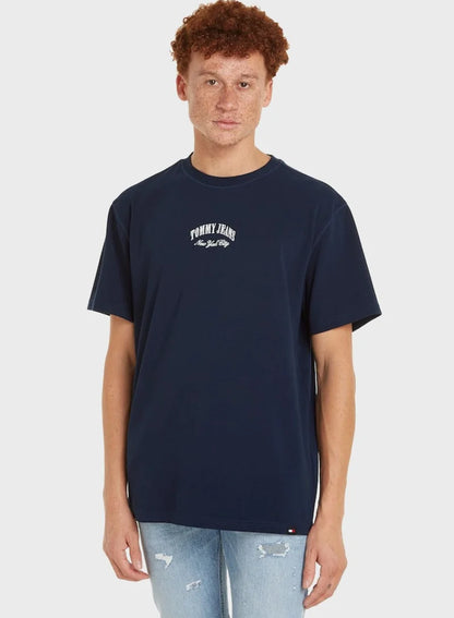 Tommy Jeans Men's Center Arched Logo Minimalist T-Shirt