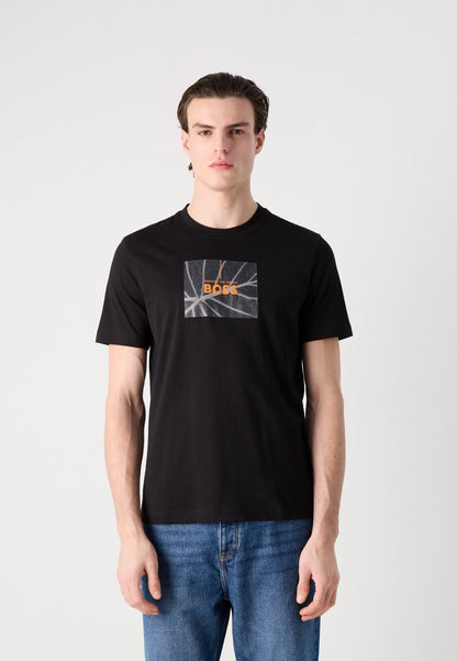 BOSS Men's Through The Jungle Graphic Box Logo Luxury T-Shirt