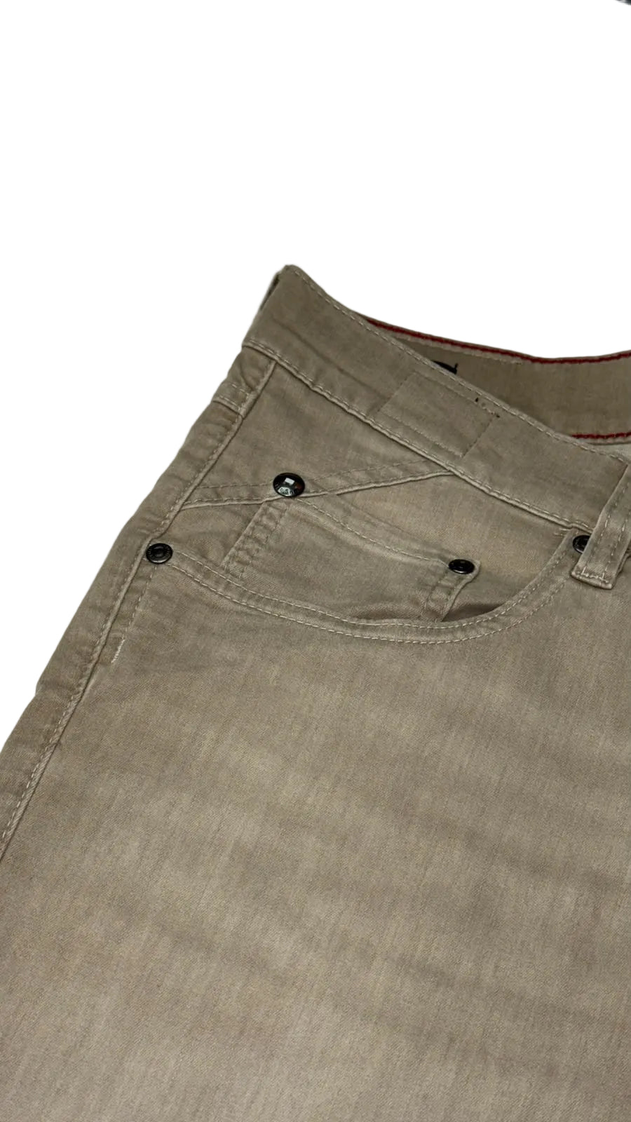 Bugatti Men's Beige Stretch Cotton Five-Pocket Chino Trousers