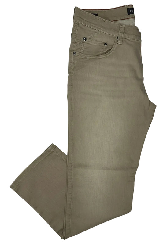 Bugatti Men's Beige Stretch Cotton Five-Pocket Chino Trousers