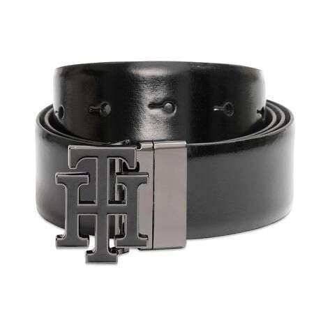 Tommy Hilfiger Men's Monogram Plaque Leather Belt