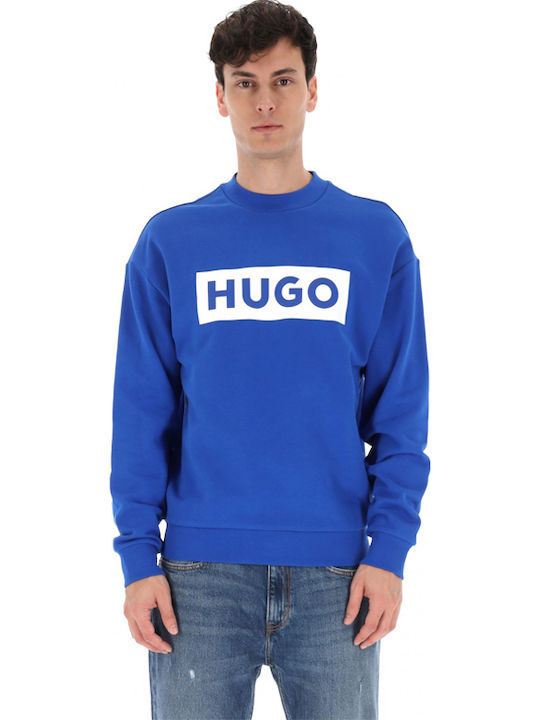 Hugo Blue Line Sweater With Printed Logo