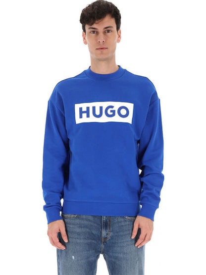 Hugo Blue Line Sweater With Printed Logo