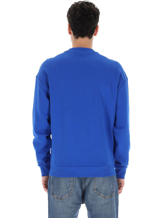 Hugo Blue Line Sweater With Printed Logo