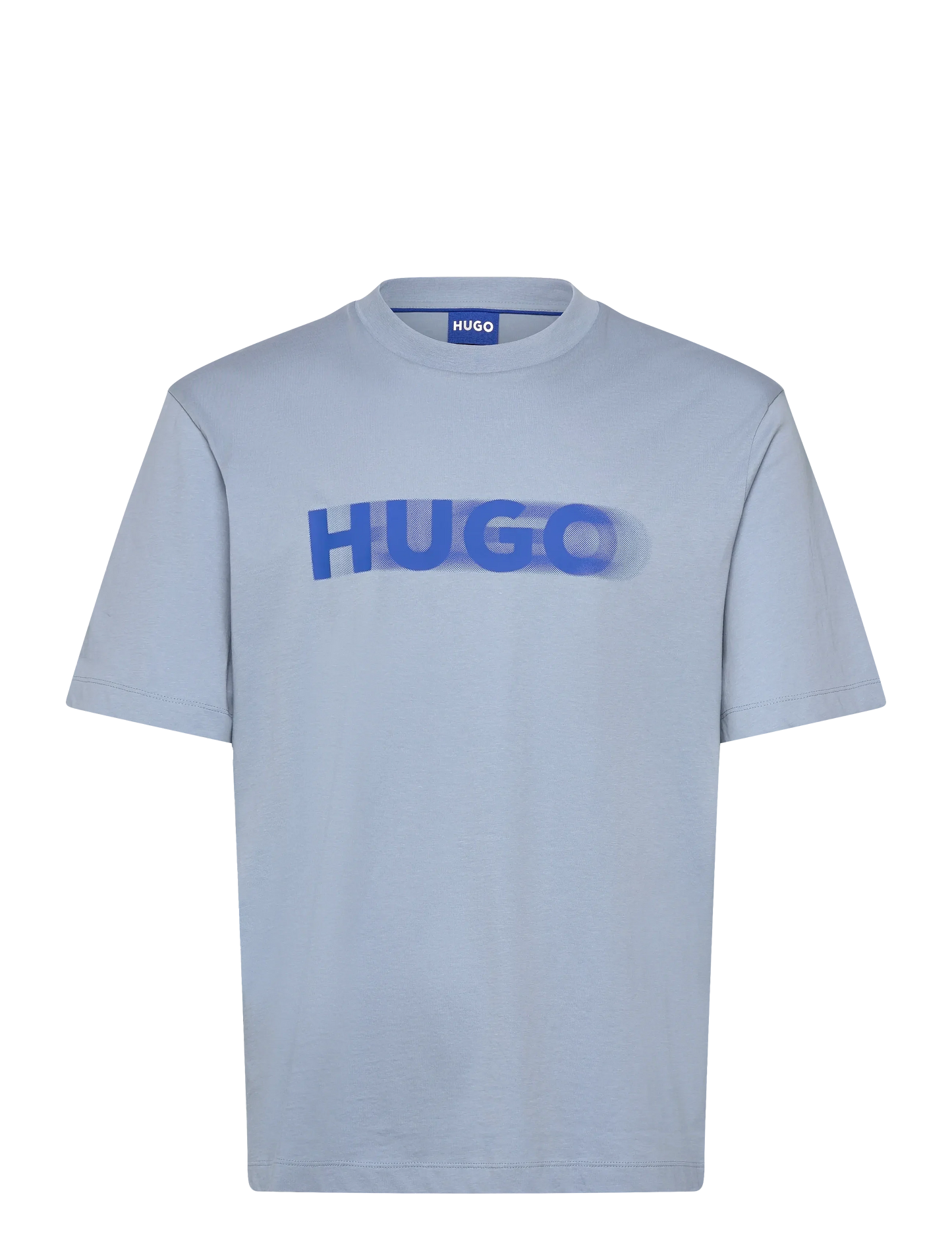 HUGO Men's Motion Blur Logo Luxury T-Shirt - Light Blue