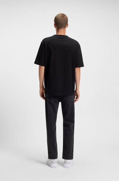 BOSS Men's Striped Fill Block Logo Luxury T-Shirt