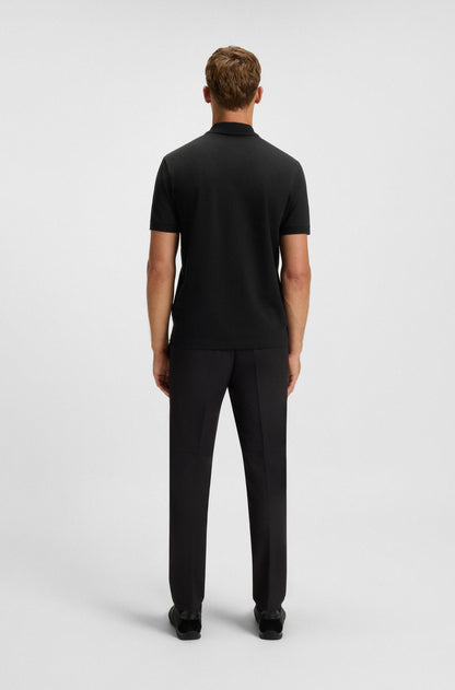 BOSS Men's Slim Fit Athleisure Active Cotton Polo Shirt with Logo Placket Green Line